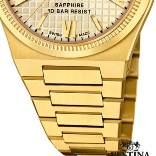 Festina Herrenuhr Edelstahl gold Festina Swiss made Armbanduhr UF20032/2