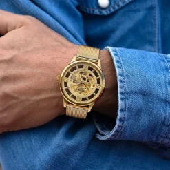 Festina Herrenuhr Edelstahl gold Festina Automatik Armbanduhr UF20667/1