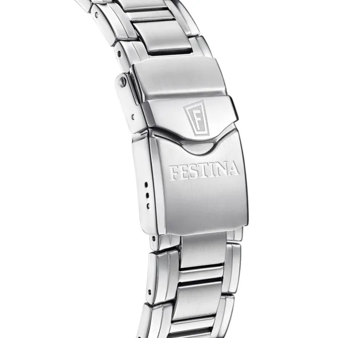 Festina Herrenuhr Edelstahl silber Festina Swiss made Armbanduhr UF20042/4