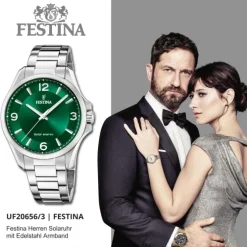 Festina Herrenuhr Edelstahl silber Festina Solar Energy Solaruhr UF20656/3