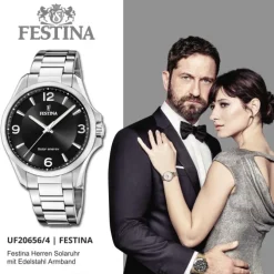 Festina Herrenuhr Edelstahl silber Festina Solar Energy Solaruhr UF20656/4