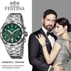 Festina Herrenuhr Edelstahl silber Festina Chrono Bike Armbanduhr UF20670/2