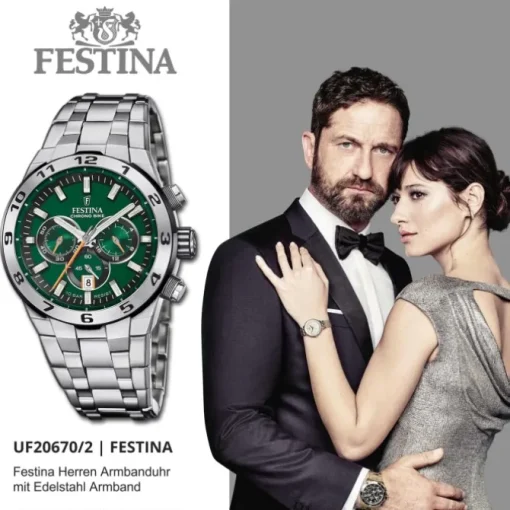 Festina Herrenuhr Edelstahl silber Festina Chrono Bike Armbanduhr UF20670/2