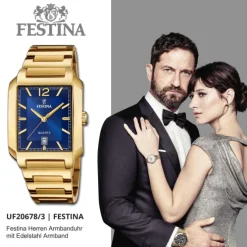 Festina Herrenuhr Edelstahl gold Festina Trend Armbanduhr UF20678/3