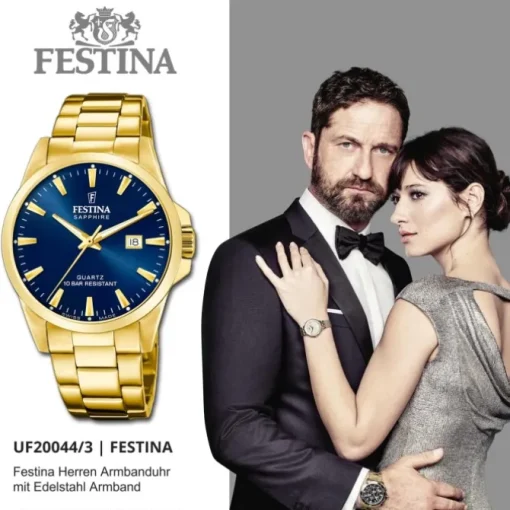Festina Herrenuhr Edelstahl gold Festina Swiss made Armbanduhr UF20044/3