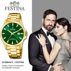 Festina Herrenuhr Edelstahl gold Festina Swiss made Armbanduhr UF20044/5