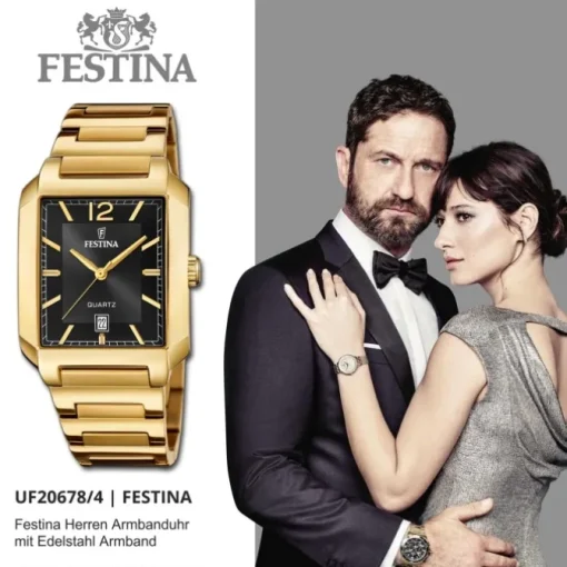 Festina Herrenuhr Edelstahl gold Festina Trend Armbanduhr UF20678/4