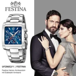 Festina Herrenuhr Edelstahl silber Timeless Chronograph Armbanduhr UF20652/1