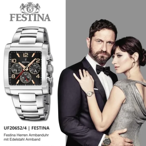 Festina Herrenuhr Edelstahl silber Timeless Chronograph Armbanduhr UF20652/4