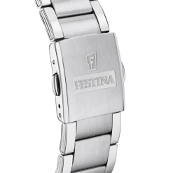 Festina Herrenuhr Edelstahl silber Timeless Chronograph Armbanduhr UF20343/7