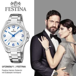 Festina Herrenuhr Edelstahl silber Festina Solar Energy Solaruhr UF20656/1