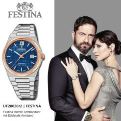 Festina Herrenuhr Edelstahl silber Festina Swiss made Armbanduhr UF20030/2