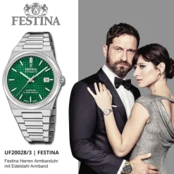 Festina Herrenuhr Edelstahl silber Festina Swiss made Armbanduhr UF20028/3