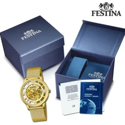 Festina Herrenuhr Edelstahl gold Festina Automatik Armbanduhr UF20667/1