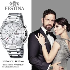 Festina Herrenuhr Edelstahl silber Festina Chronograph Armbanduhr UF20463/1