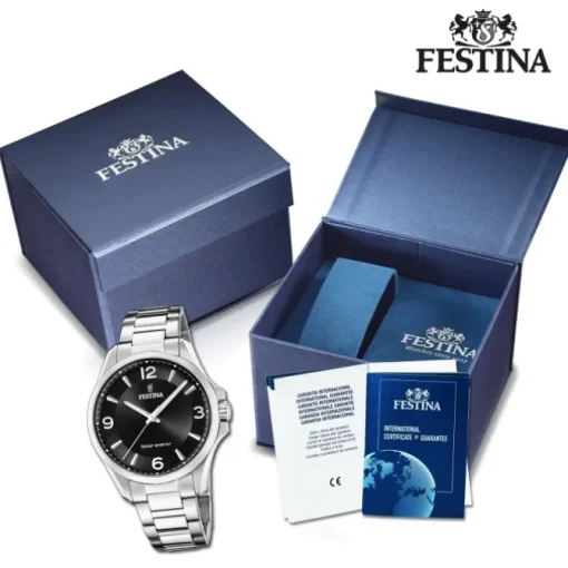 Festina Herrenuhr Edelstahl silber Festina Solar Energy Solaruhr UF20656/4