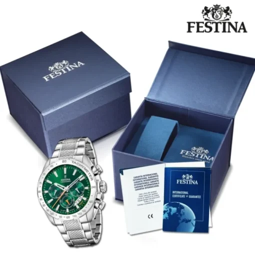 Festina Herrenuhr Edelstahl silber Timeless Chronograph Armbanduhr UF20668/3