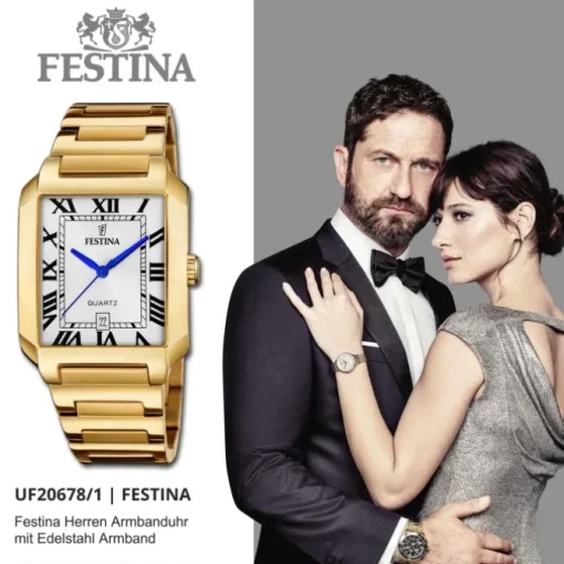 Festina Herrenuhr Edelstahl gold Festina Trend Armbanduhr UF20678/1