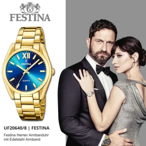 Festina Herrenuhr Edelstahl gold Festina Boyfriend Armbanduhr UF20640/8