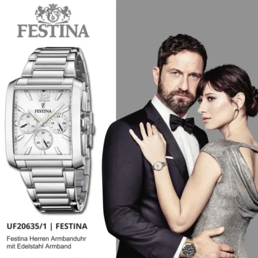 Festina Herrenuhr Edelstahl silber Timeless Chronograph Armbanduhr UF20635/1