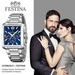 Festina Herrenuhr Edelstahl silber Timeless Chronograph Armbanduhr UF20635/2
