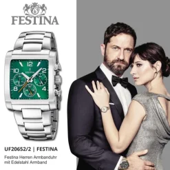 Festina Herrenuhr Edelstahl silber Timeless Chronograph Armbanduhr UF20652/2