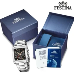 Festina Herrenuhr Edelstahl silber Timeless Chronograph Armbanduhr UF20652/4