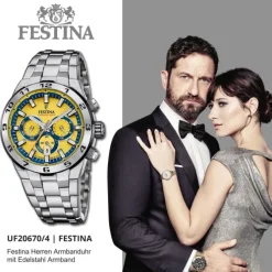 Festina Herrenuhr Edelstahl silber Festina Chrono Bike Armbanduhr UF20670/4