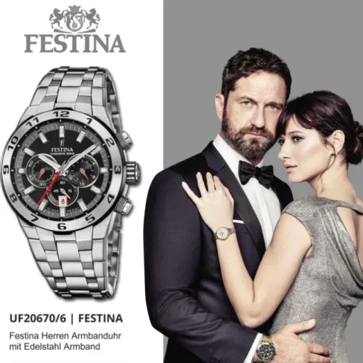 Festina Herrenuhr Edelstahl silber Festina Chrono Bike Armbanduhr UF20670/6