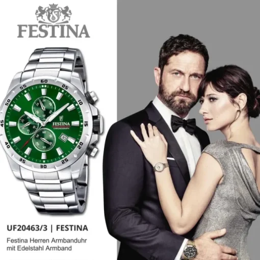 Festina Herrenuhr Edelstahl silber Festina Chronograph Armbanduhr UF20463/3