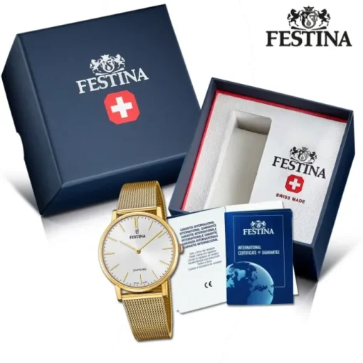 Festina Herrenuhr Edelstahl gold Festina Swiss Made Armbanduhr UF20022/1