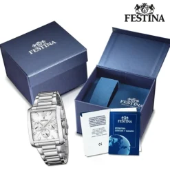 Festina Herrenuhr Edelstahl silber Timeless Chronograph Armbanduhr UF20635/1