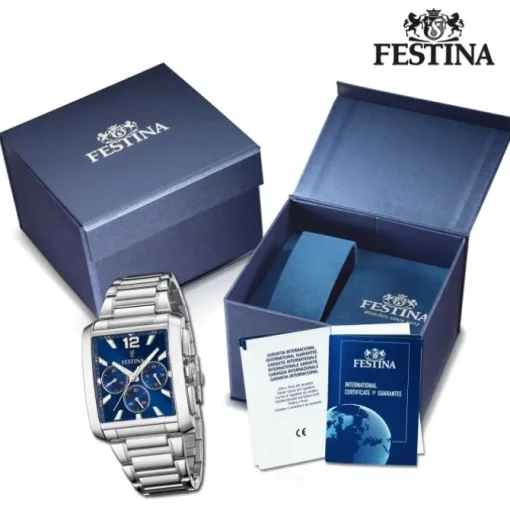 Festina Herrenuhr Edelstahl silber Timeless Chronograph Armbanduhr UF20635/2