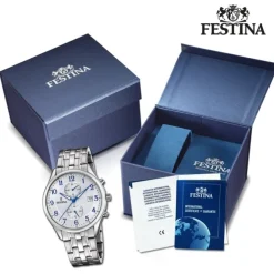 Festina Herrenuhr Edelstahl Festina Timeless Chronograph Armbanduhr UF6854/A