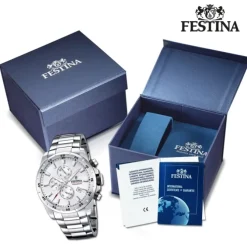 Festina Herrenuhr Edelstahl silber Festina Chronograph Armbanduhr UF20463/1