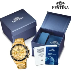 Festina Herrenuhr Edelstahl gold Timeless Chronograph Armbanduhr UF20634/6