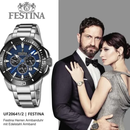 Festina Herrenuhr Edelstahl silber Festina Chrono Bike Armbanduhr UF20641/2