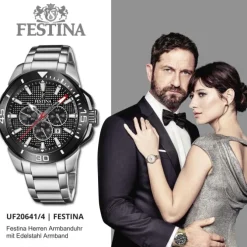 Festina Herrenuhr Edelstahl silber Festina Chrono Bike Armbanduhr UF20641/4
