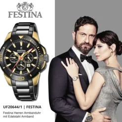 Festina Herrenuhr Edelstahl schwarz Festina Chrono Bike Armbanduhr UF20644/1