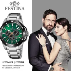 Festina Herrenuhr Edelstahl silber Festina Chrono Bike Armbanduhr UF20641/A