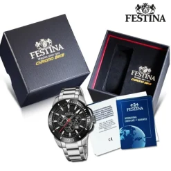 Festina Herrenuhr Edelstahl silber Festina Chrono bike Armbanduhr UF20641/D