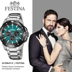 Festina Herrenuhr Edelstahl silber Festina Chrono Bike Armbanduhr UF20641/3