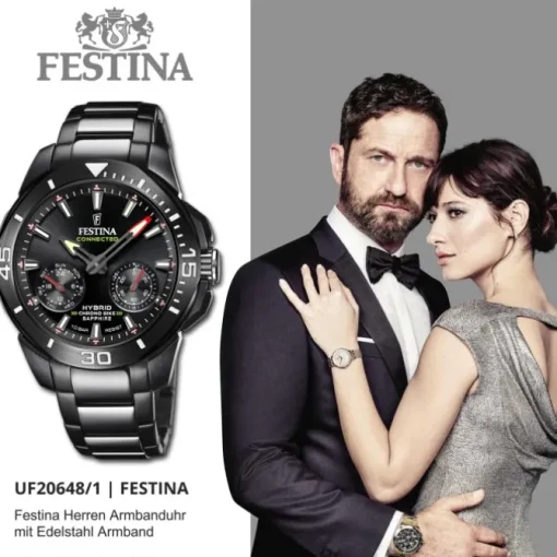 Festina Herrenuhr Edelstahl schwarz Festina Chrono Bike Armbanduhr UF20648/1