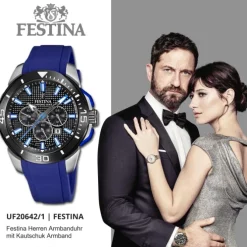 Festina Herrenuhr Kautschuk blau Festina Chrono Bike Armbanduhr UF20642/1