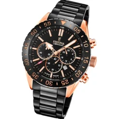 Festina Herrenuhr Keramik F20578/1 Armbanduhr Edelstahl schwarz UF20578/1