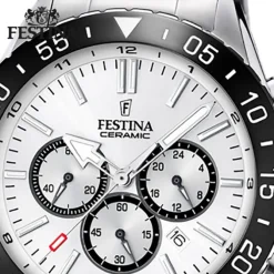 Festina Herrenuhr Keramik F20575/1 Armbanduhr Edelstahl silber UF20575/1