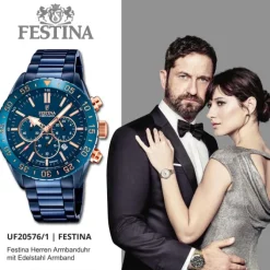 Festina Herrenuhr Keramik F20576/1 Armbanduhr Edelstahl schwarz UF20576/1