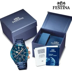 Festina Herrenuhr Keramik F20576/1 Armbanduhr Edelstahl schwarz UF20576/1