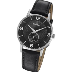 Festina Herrenuhr Klassik F20566/4 Armbanduhr Leder schwarz UF20566/4