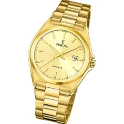 Festina Herrenuhr Klassik F20555/3 Armbanduhr Edelstahl gold UF20555/3